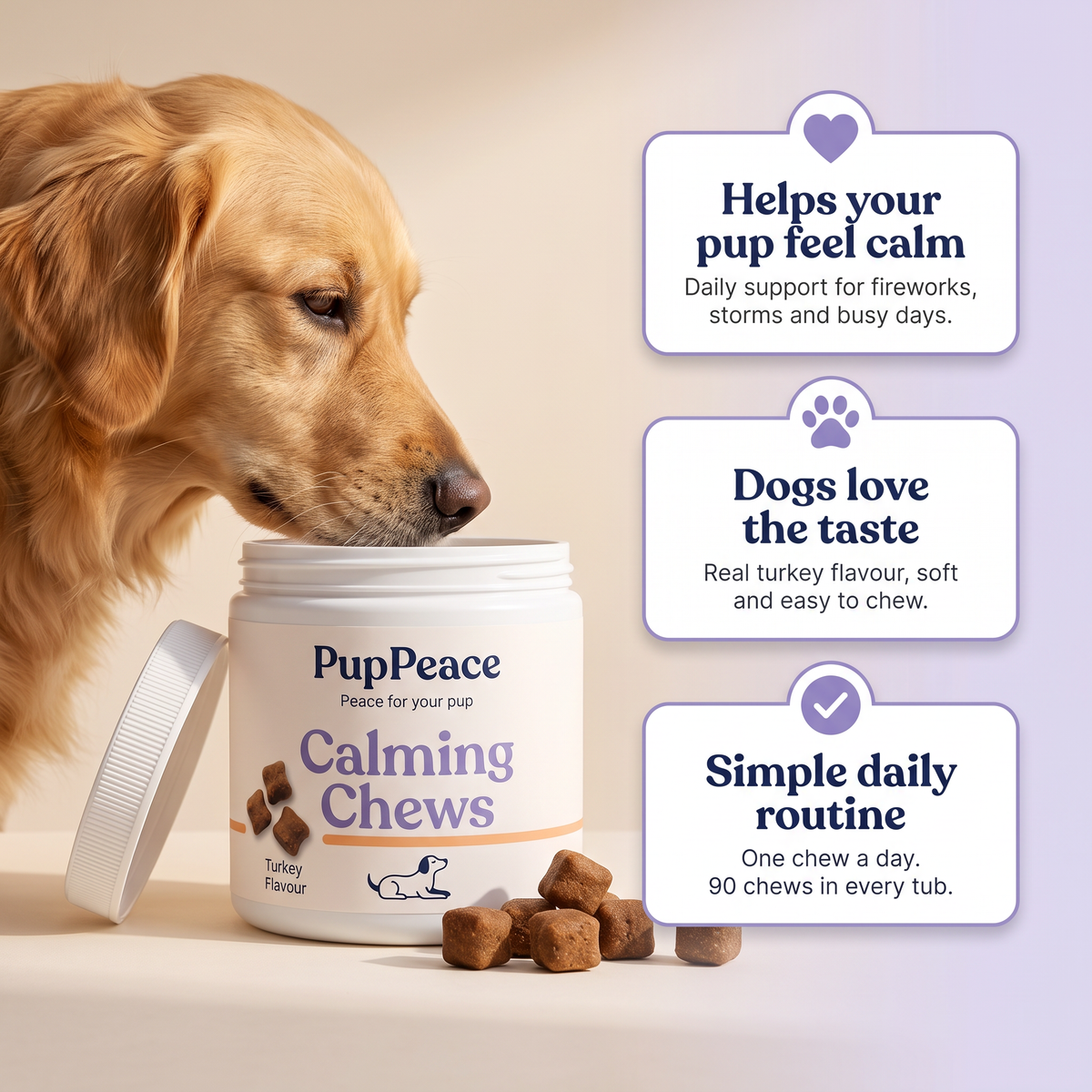 Calming Chews – Turkey Flavour (90 Chews)